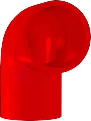 Red 45 degree bend air sampling pipe